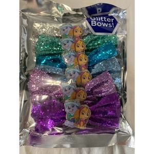 Set of 6 Paw Patrol glitter bows